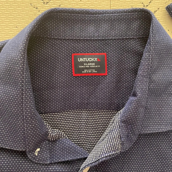 UntuckIt Milo wrinkle free gingham button down shirt XL - Picture 4 of 7